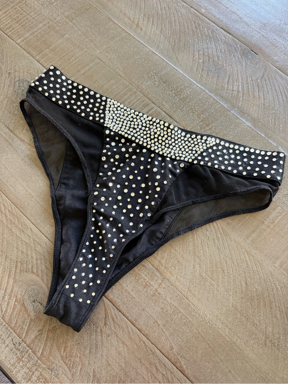 Girls' Black Rhinestone Bikini Bottoms